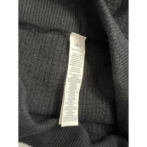 ALO Yoga Cashmere High-Waist Plush Waffle Pant in Black - Picture 5 of 5